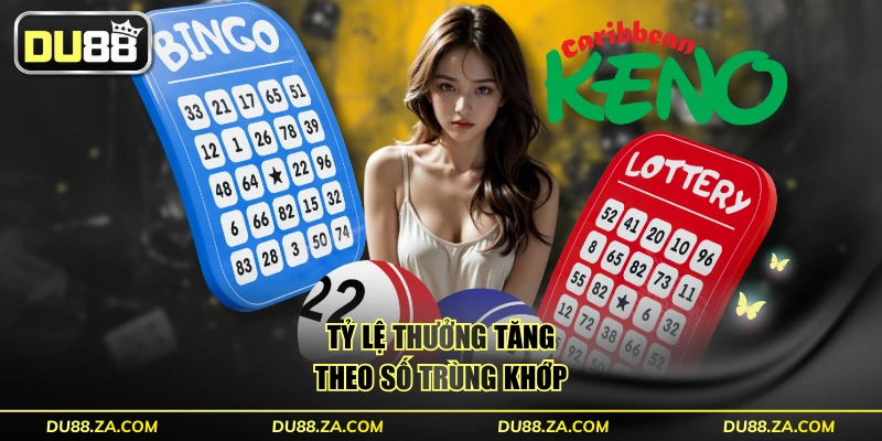 Tỷ lệ thưởng tăng theo số trùng khớp